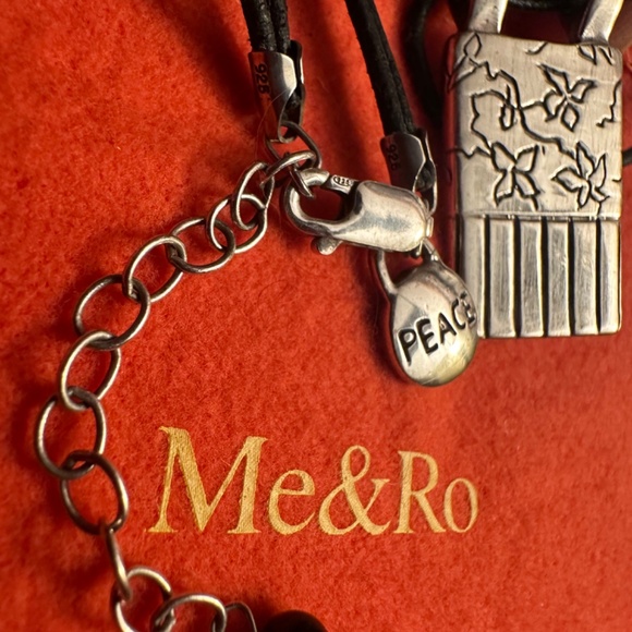 WOW POSHMARK - Authentic Me&Ro Sterling Floral Peace Pendant Leather Cord